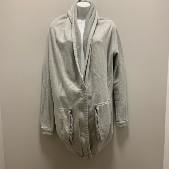 Aritzia Wilfred Roussea Zip Up Cardigan Sweater Light Grey - Picture 2 of 15